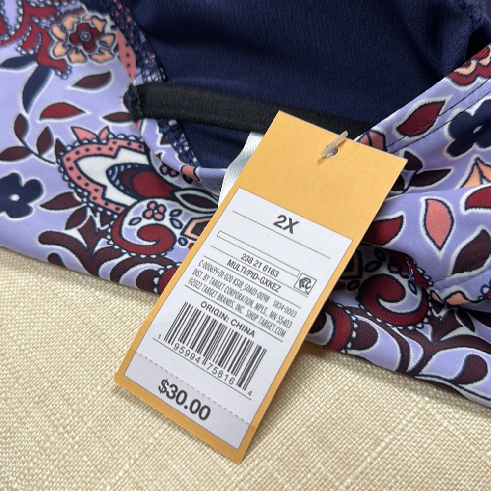 NWT Kona Sol Women’s Plus Size Halter Cinch Tankini Top - Picture 6 of 6